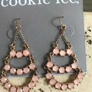 Baby pink chandelier earrings!